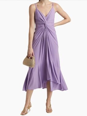 Cinq à Sept  Susan Twist-Front Tulip Hem Midi-Dress